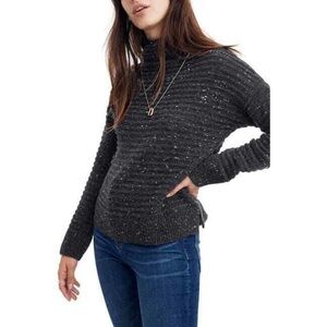 Madewell Belmont Speckled Donegal Mock Neck Sweater Coziest Yarn - Womens Medium